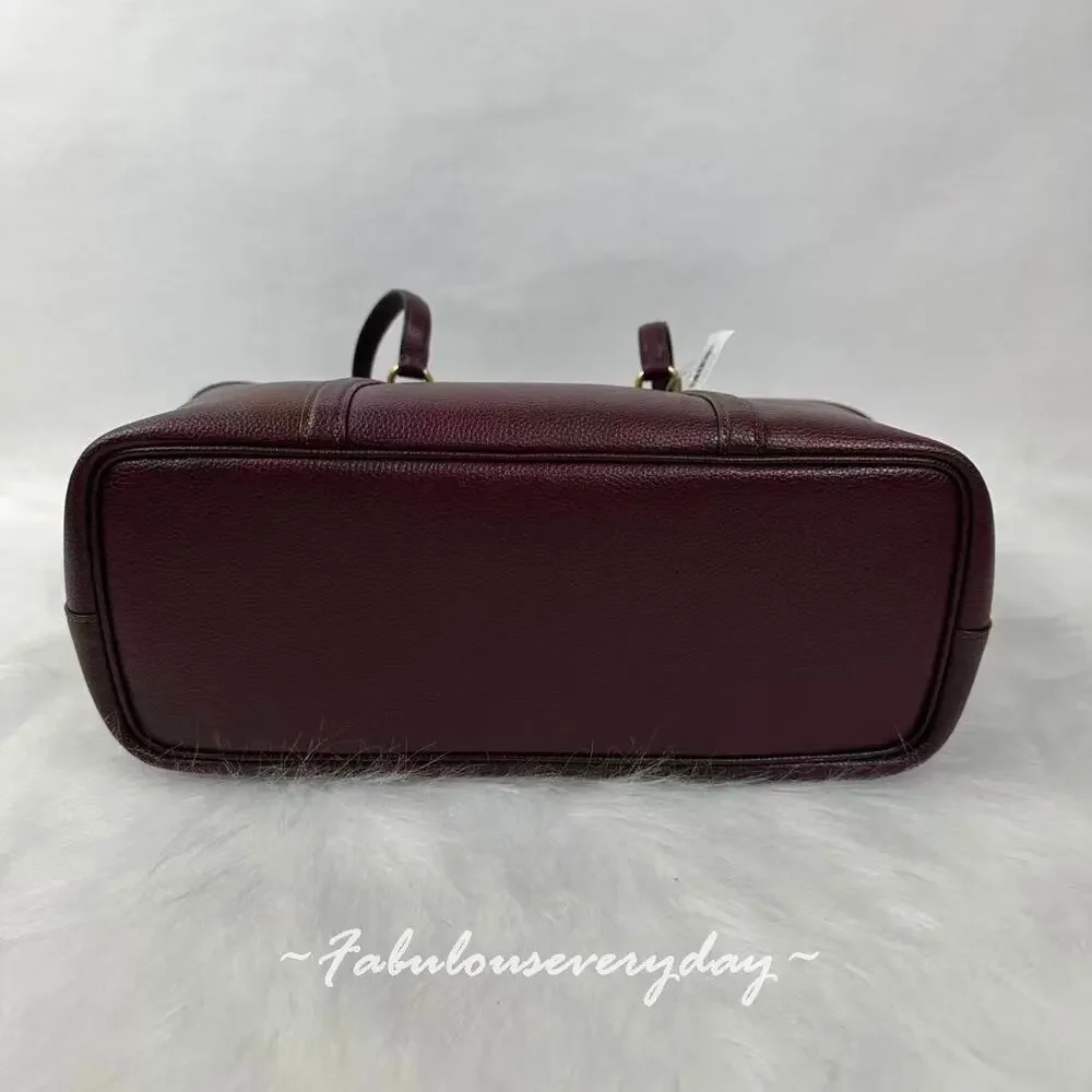 Coach Legacy Tote Bag In Leather/Brass/Merlot Wine CU056 NWT + Dust Bag